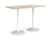 Monza rectangular poseur table with round bases