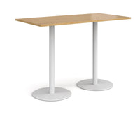 Monza rectangular poseur table with round bases