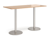 Monza rectangular poseur table with round bases