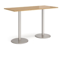 Monza rectangular poseur table with round bases