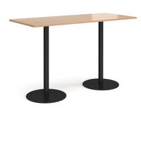 Monza rectangular poseur table with round bases