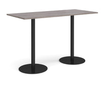 Monza rectangular poseur table with round bases