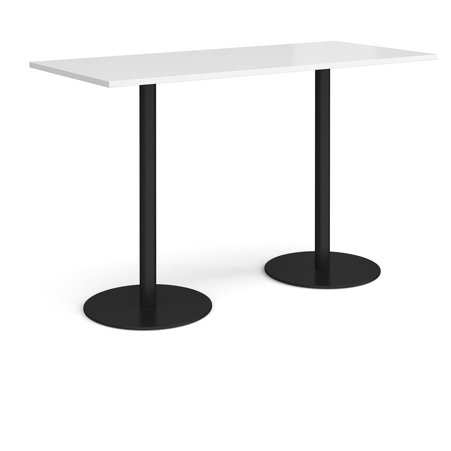Monza rectangular poseur table with round bases
