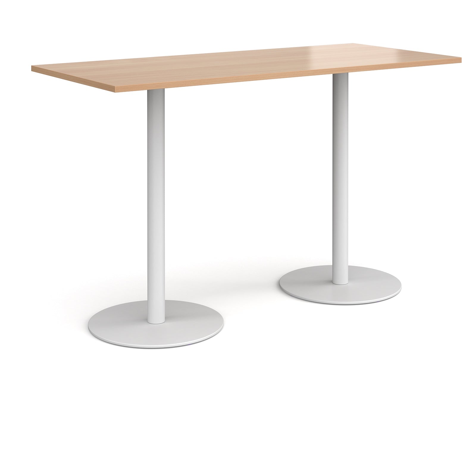 Monza rectangular poseur table with round bases