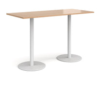 Monza rectangular poseur table with round bases