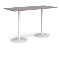 Monza rectangular poseur table with round bases