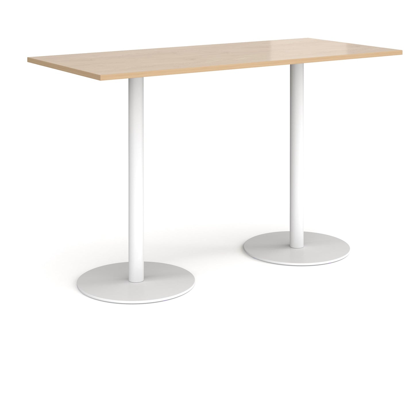 Monza rectangular poseur table with round bases