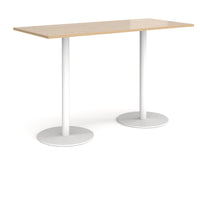 Monza rectangular poseur table with round bases