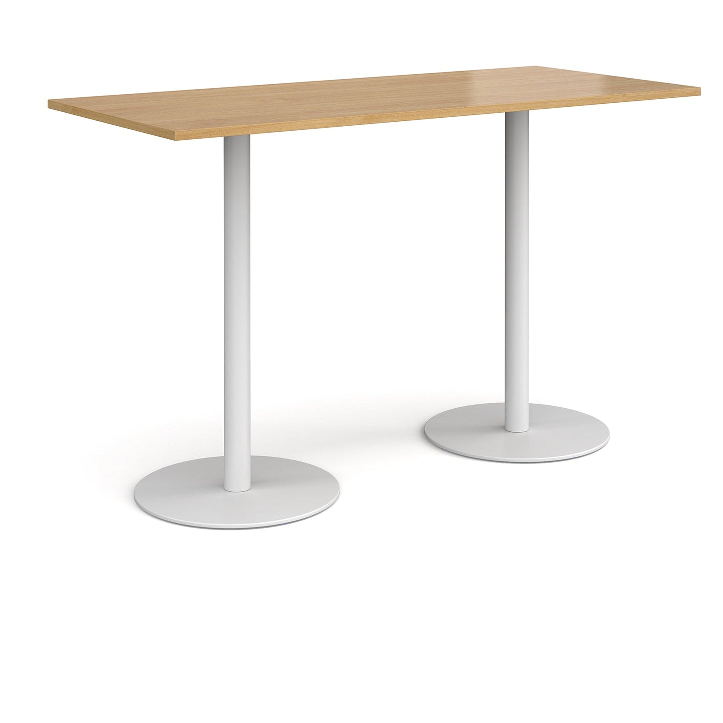 Monza rectangular poseur table with round bases