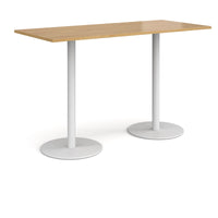 Monza rectangular poseur table with round bases