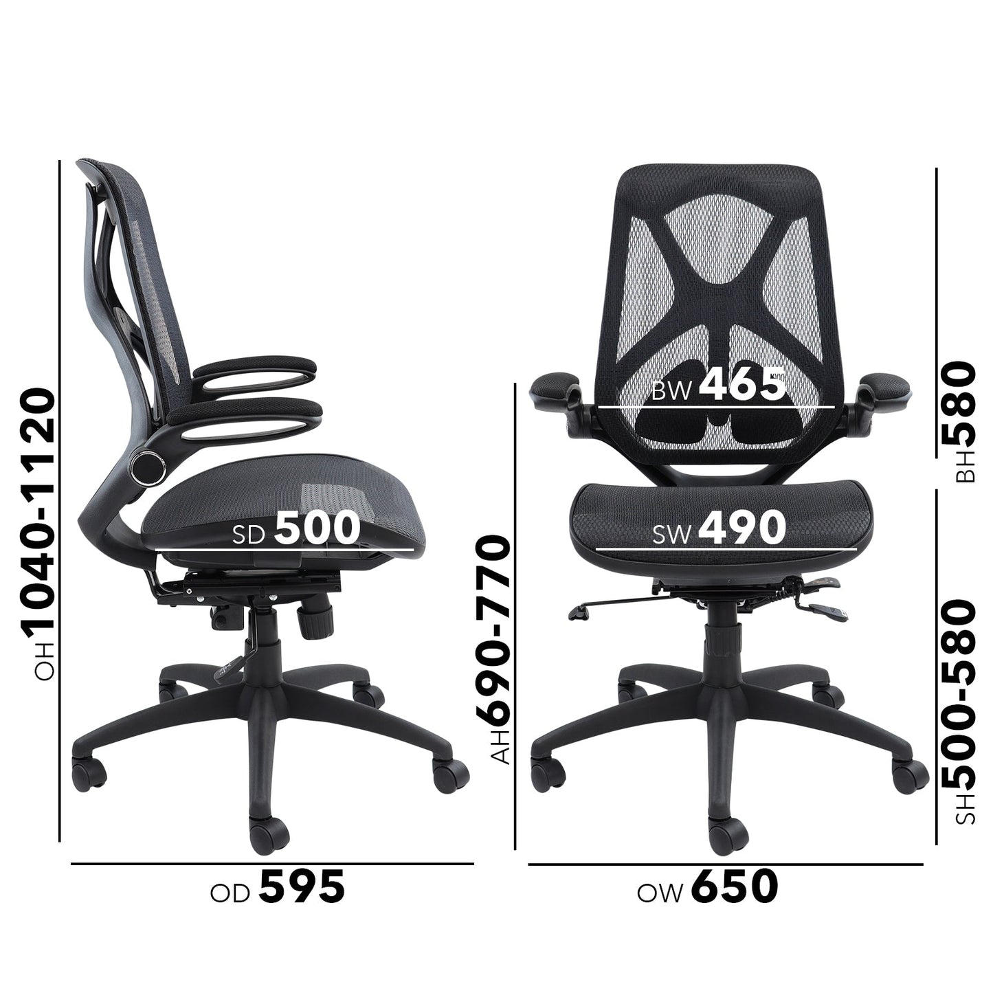 Napier high mesh back operator chair