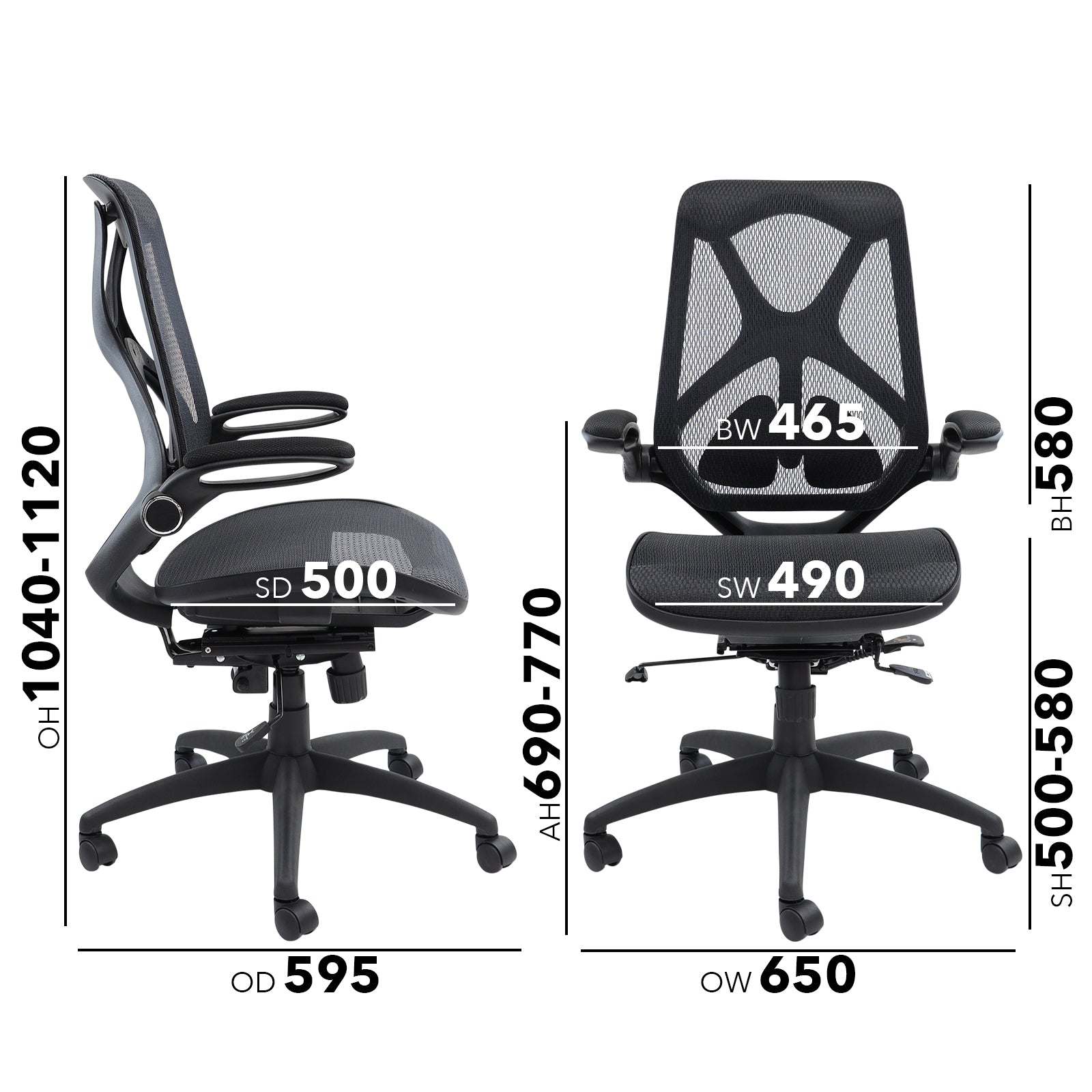 Napier high mesh back operator chair