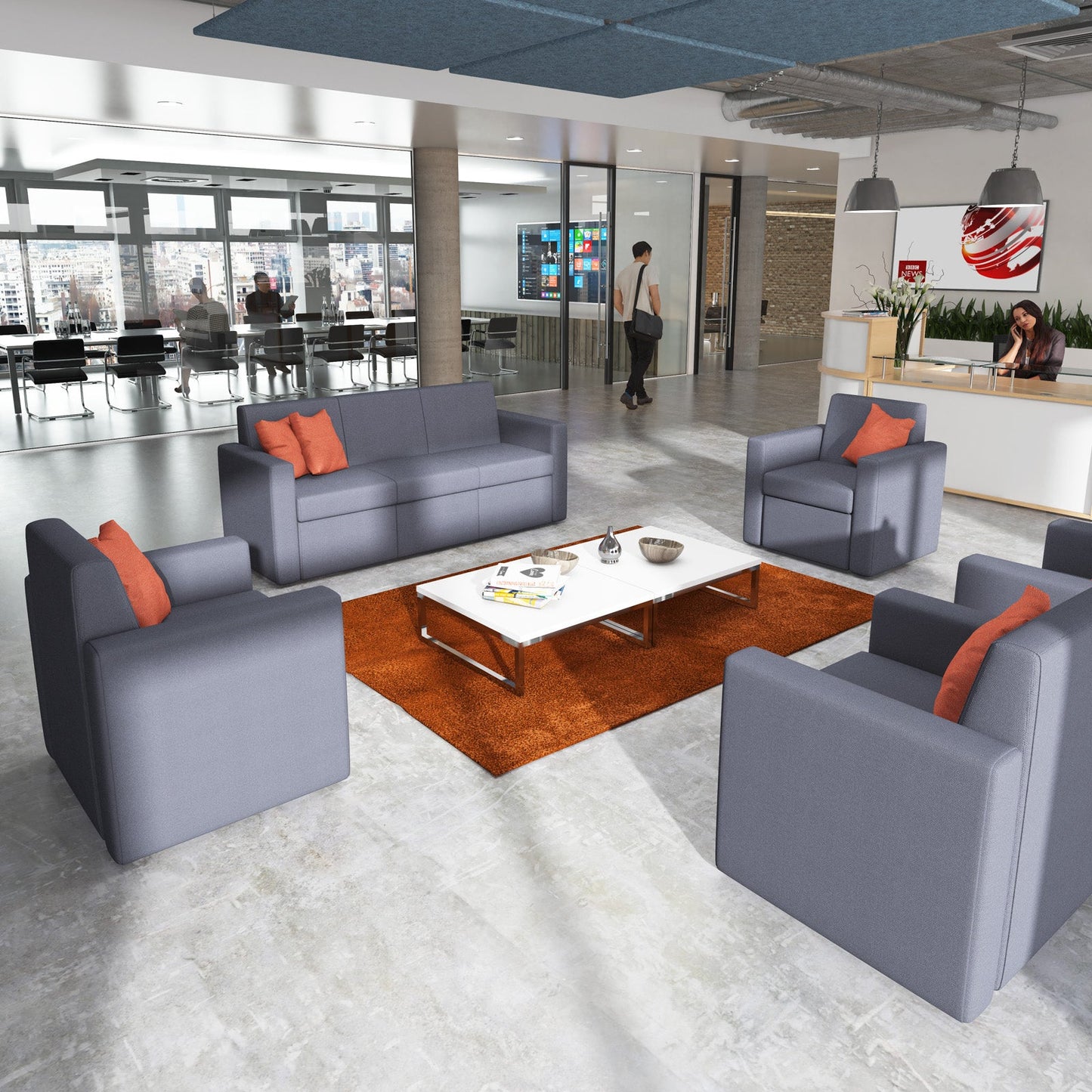 Oslo square back reception seating