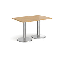 Pisa rectangular dining table with round bases