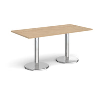 Pisa rectangular dining table with round bases