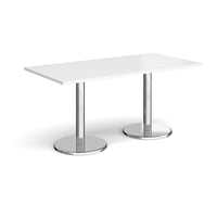 Pisa rectangular dining table with round bases