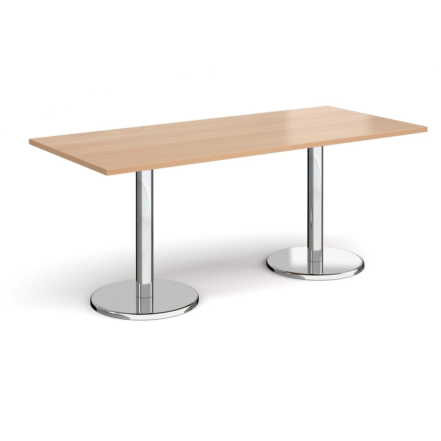 Pisa rectangular dining table with round bases