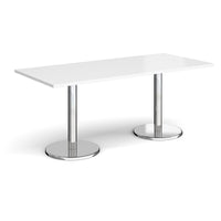 Pisa rectangular dining table with round bases