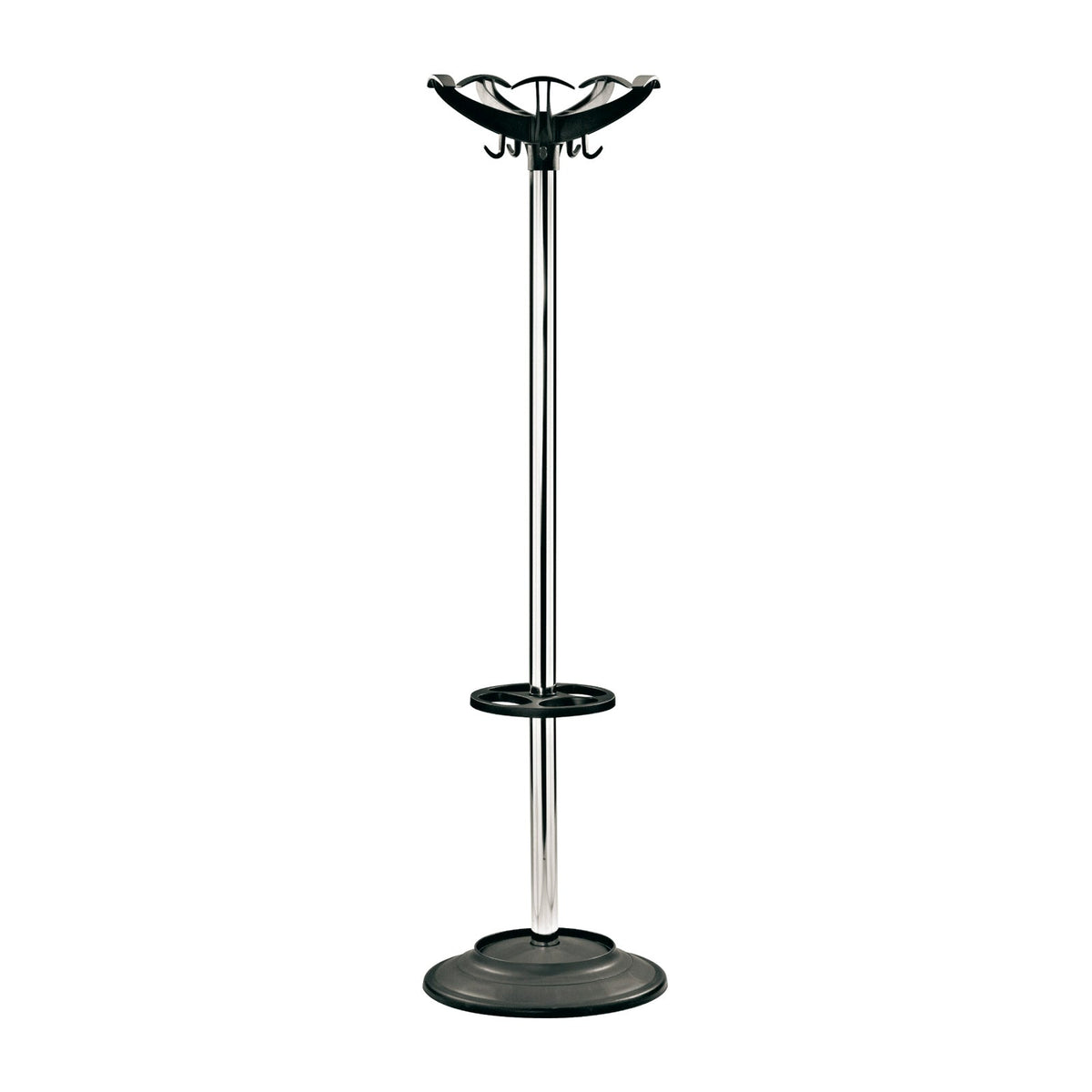 Coat and Umbrella Stand - Black/Chrome