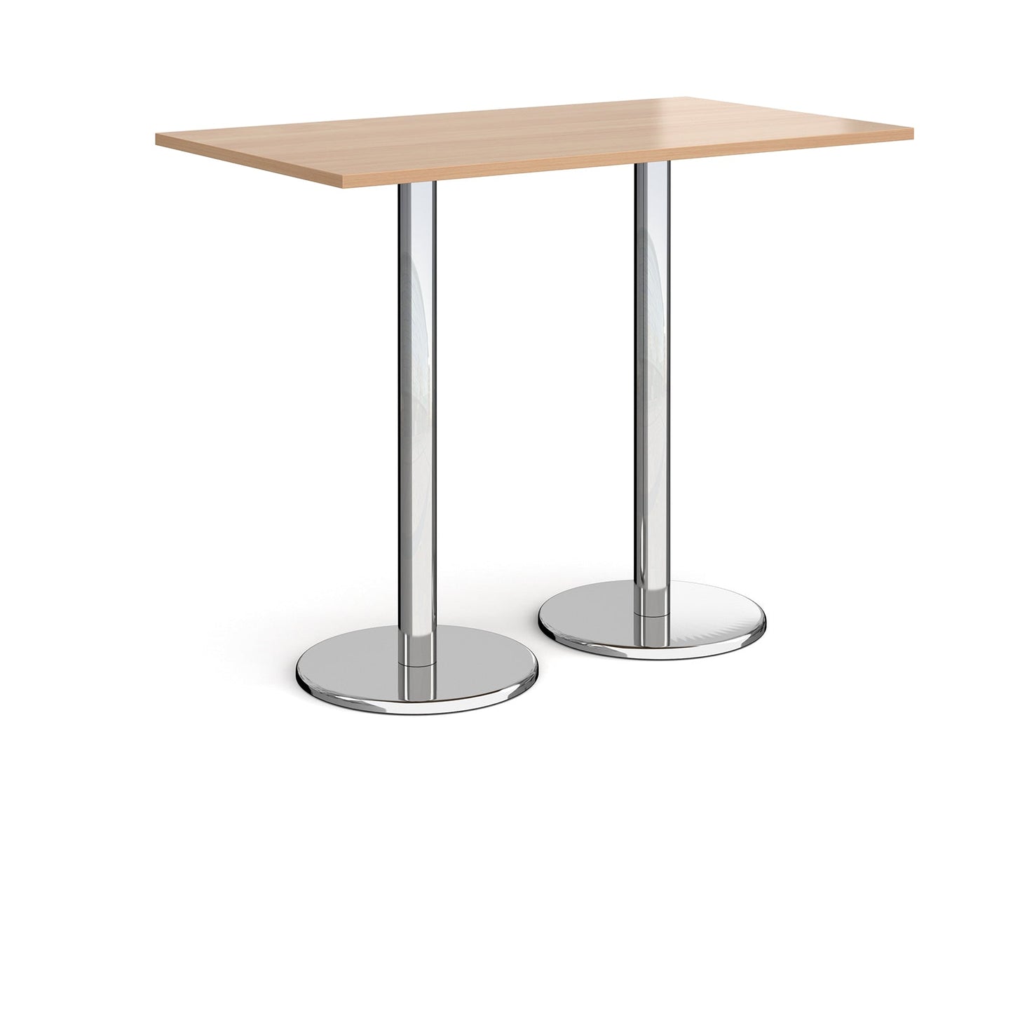 Pisa rectangular poseur table with round bases