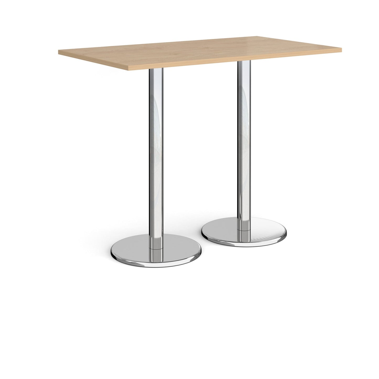 Pisa rectangular poseur table with round bases