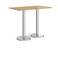 Pisa rectangular poseur table with round bases