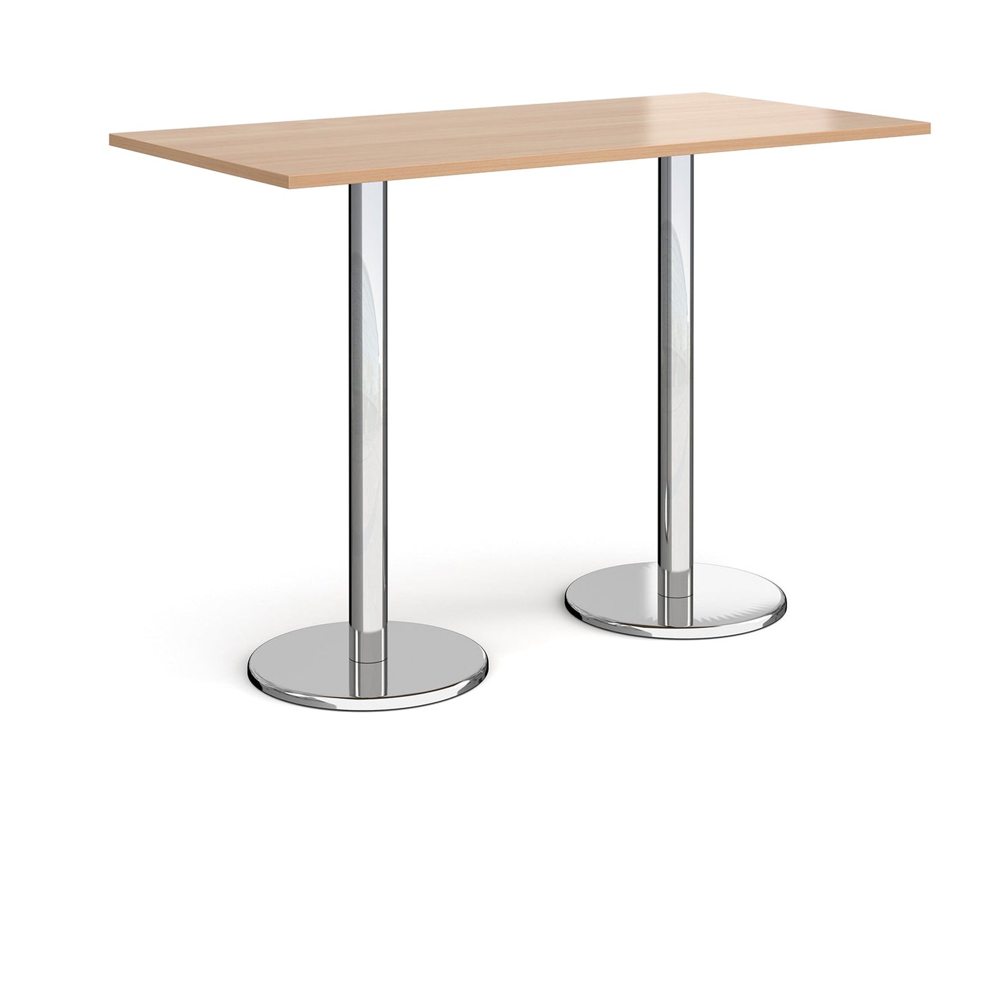 Pisa rectangular poseur table with round bases