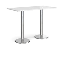 Pisa rectangular poseur table with round bases