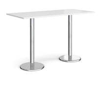 Pisa rectangular poseur table with round bases