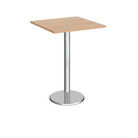 Pisa square poseur table with round base