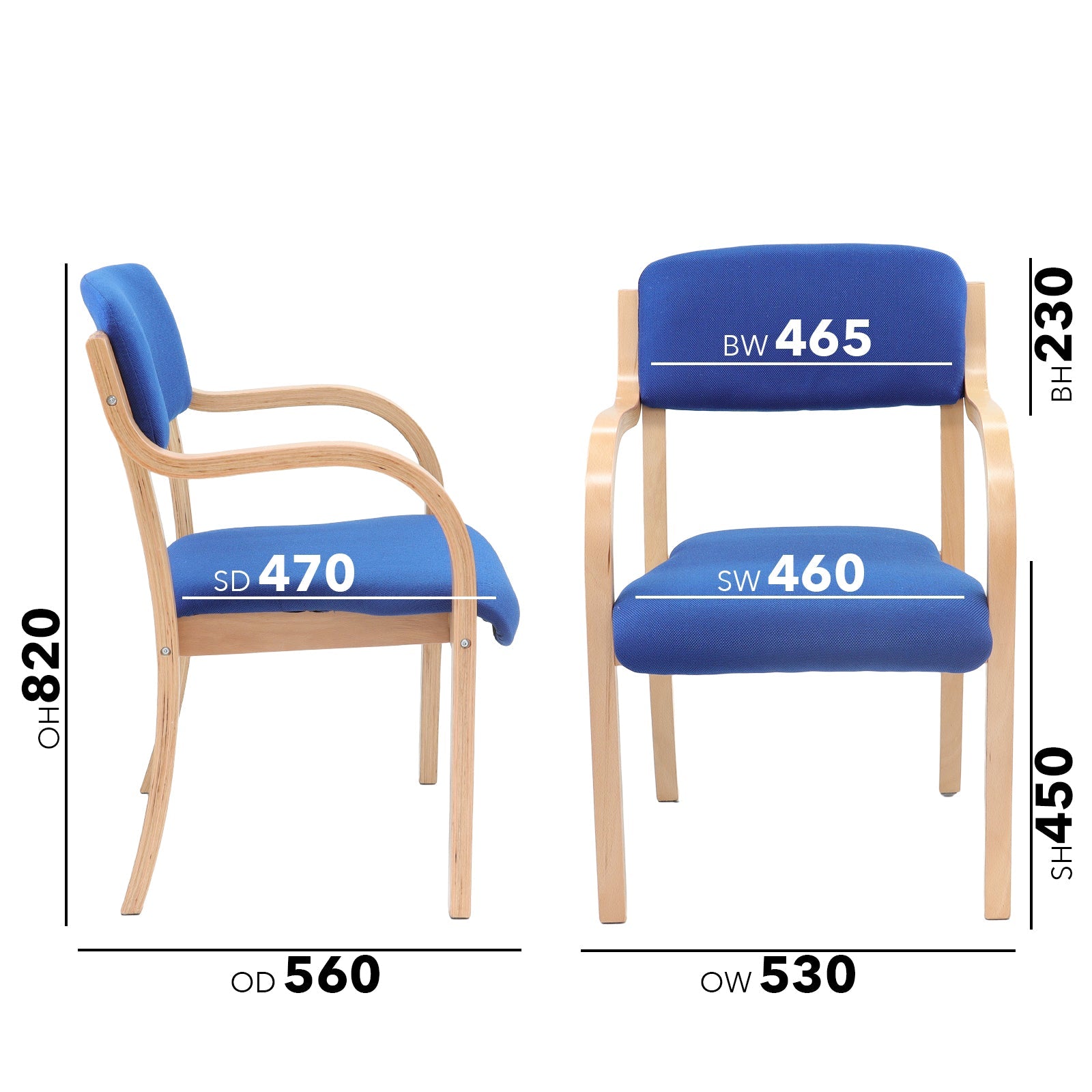 Prague wooden frame conference chair