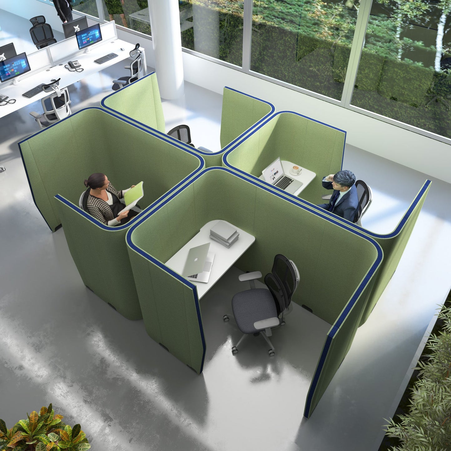 Priva rectangular workstations