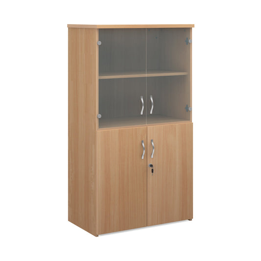 Universal combination unit with glass upper doors