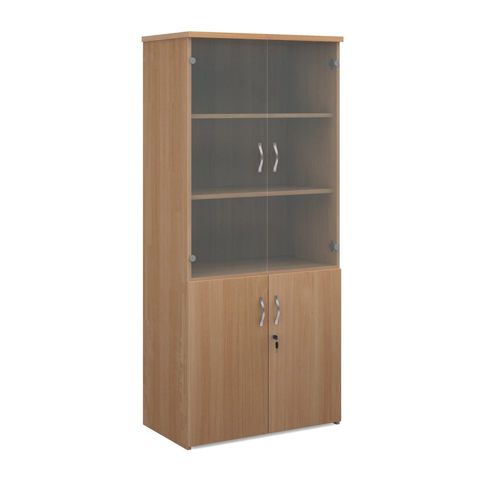 Universal combination unit with glass upper doors