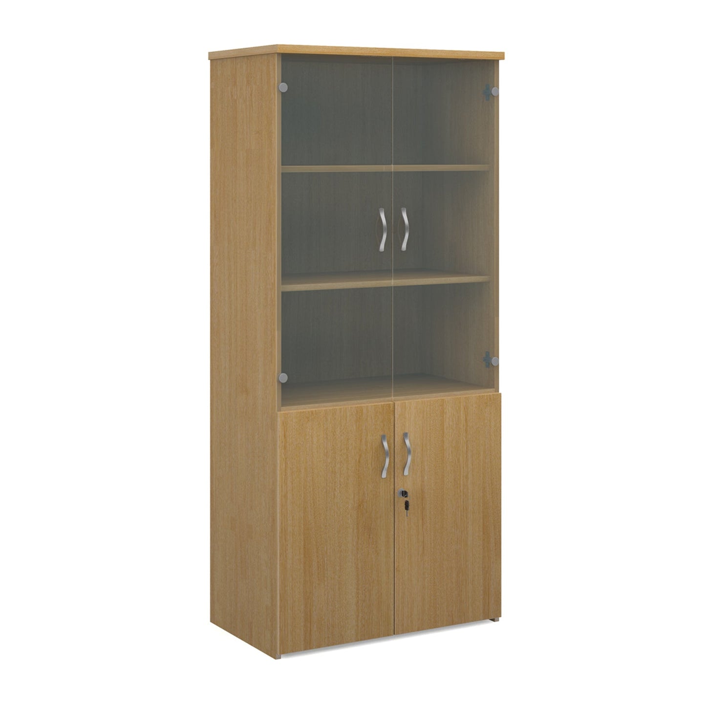 Universal combination unit with glass upper doors