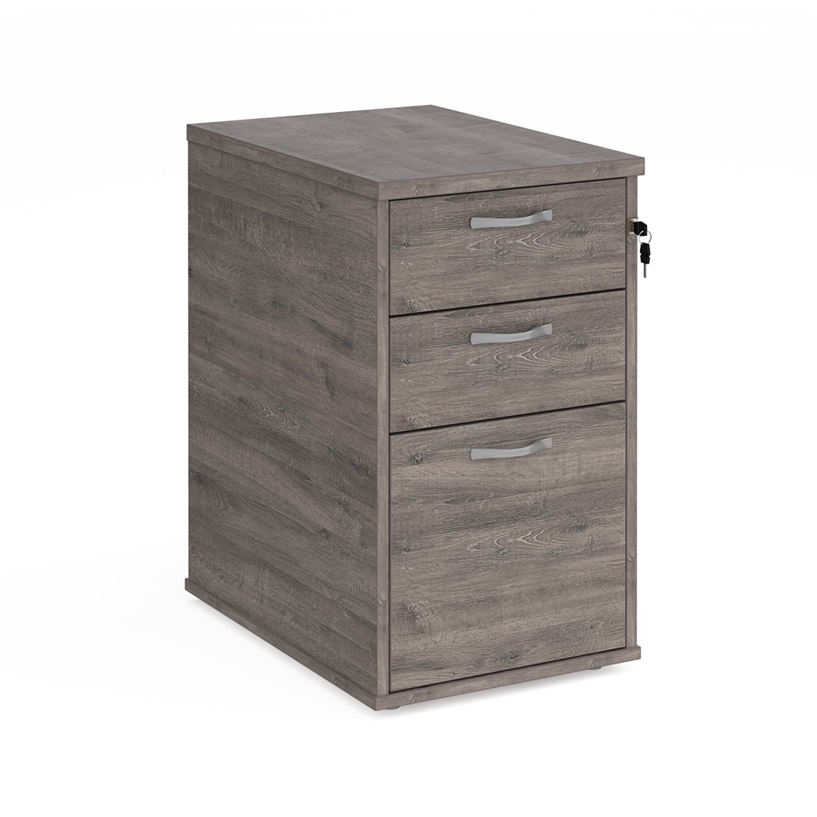Desk High Pedestal 600Mm With Silver Handles