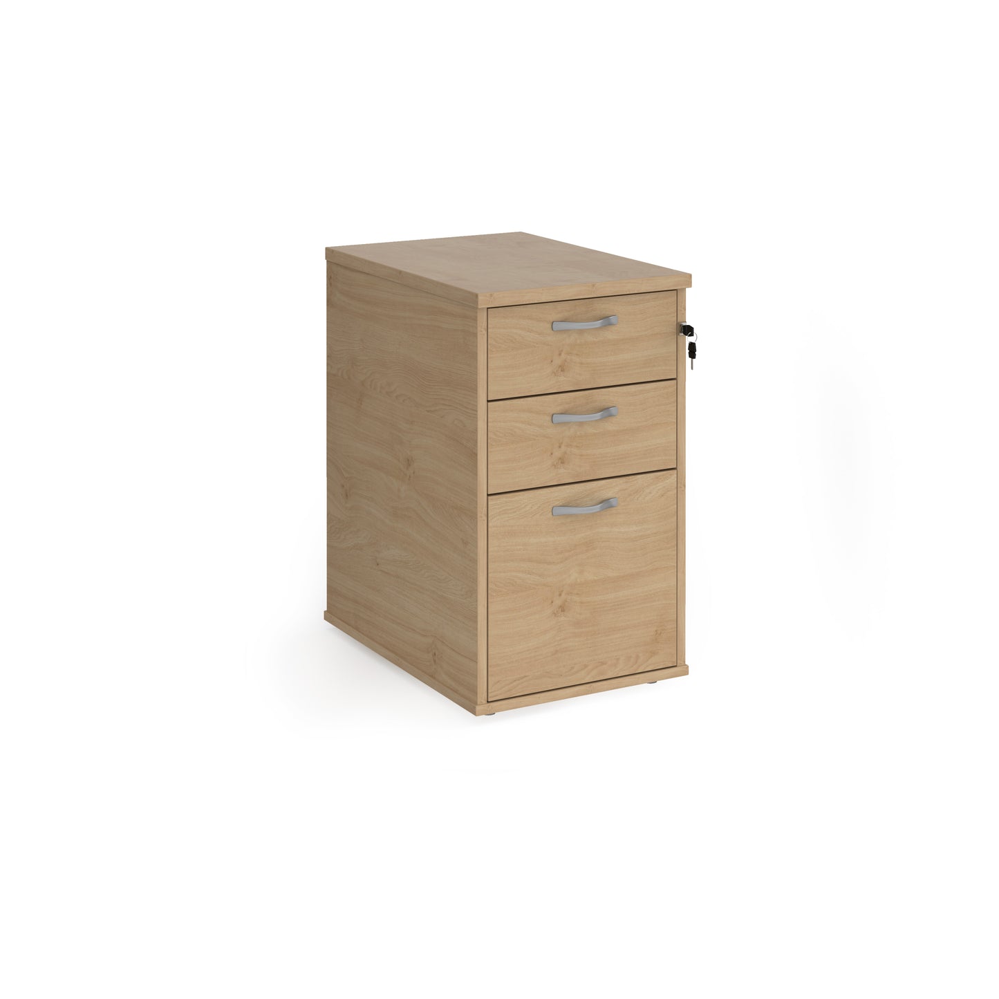 Desk high pedestal 600mm with silver handles