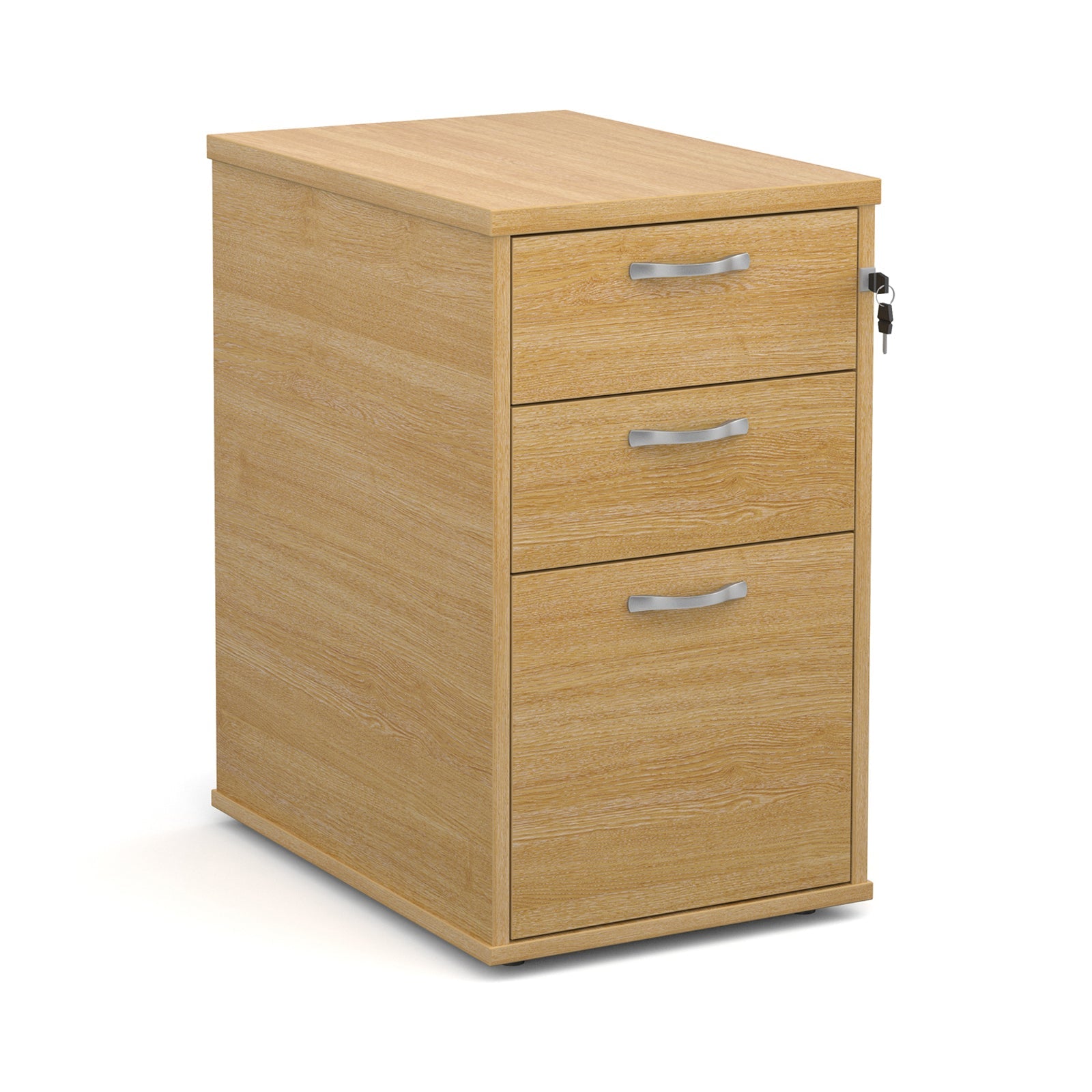 Desk high pedestal 600mm with silver handles