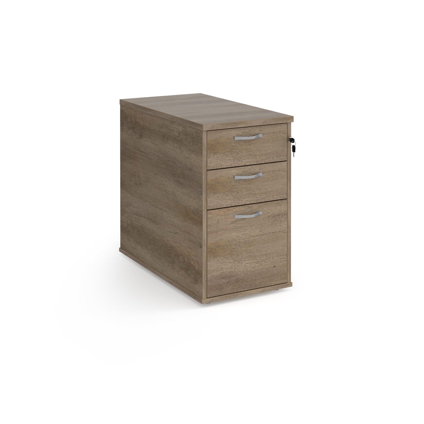 Desk high pedestal 800mm with silver handles