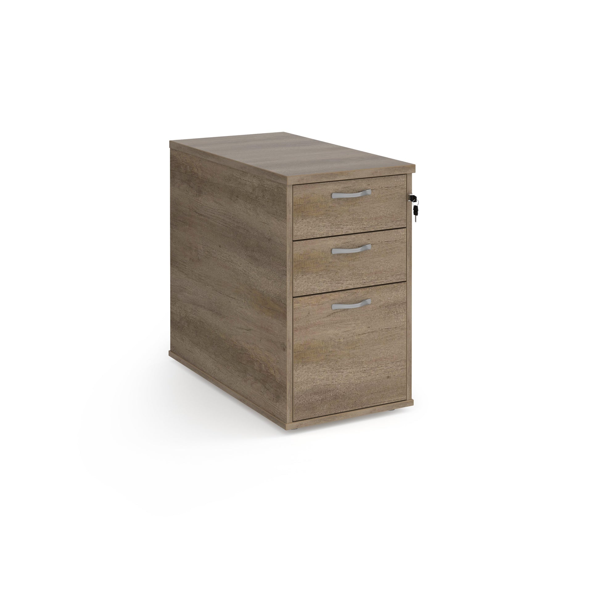 Desk high pedestal 800mm with silver handles