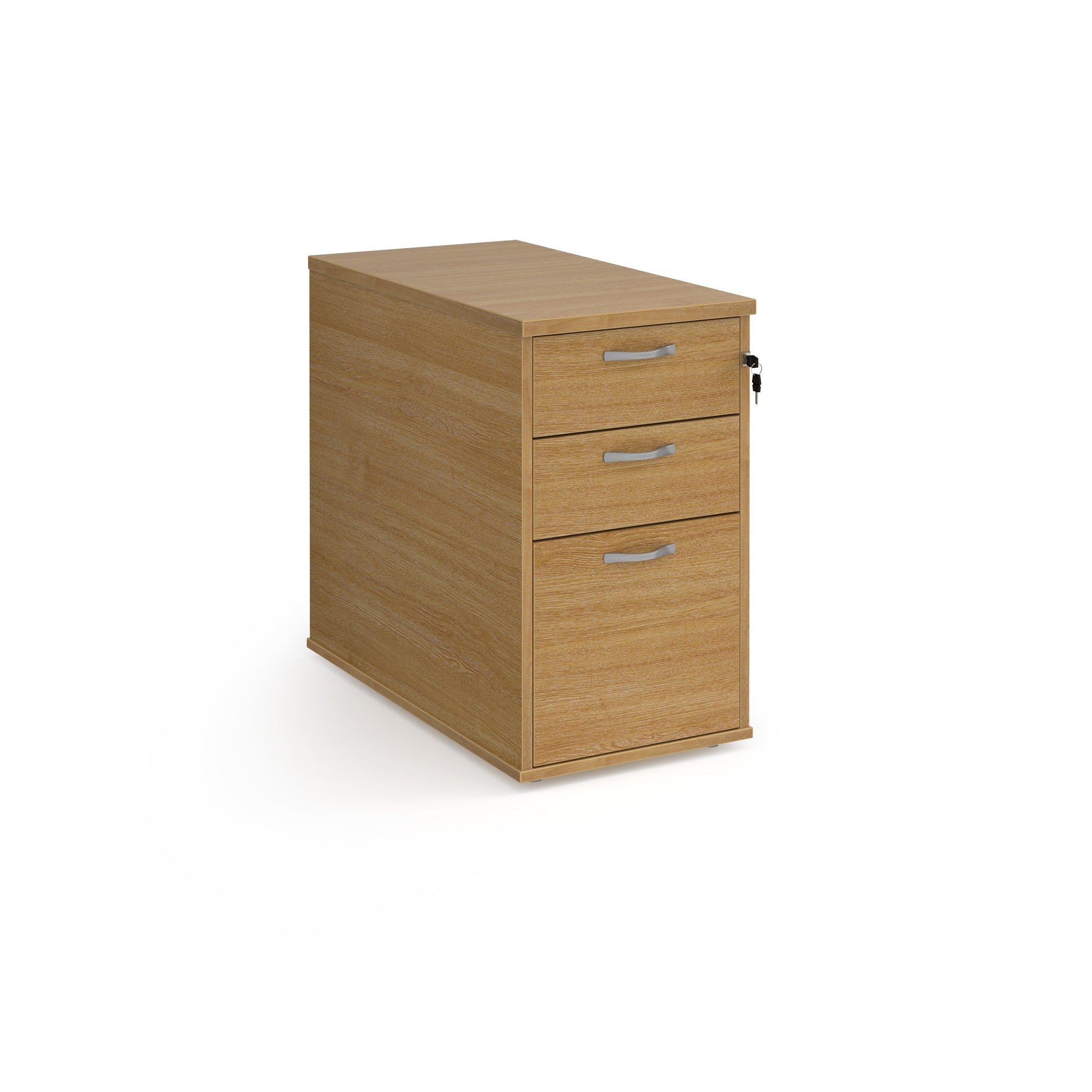 Desk high pedestal 800mm with silver handles