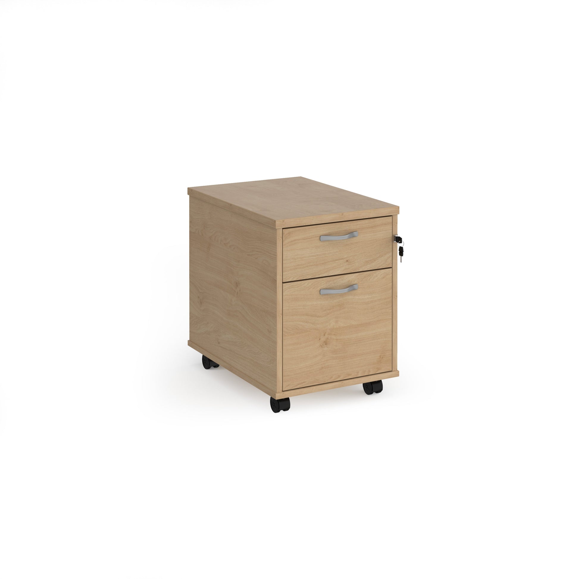 Mobile pedestal with silver handles