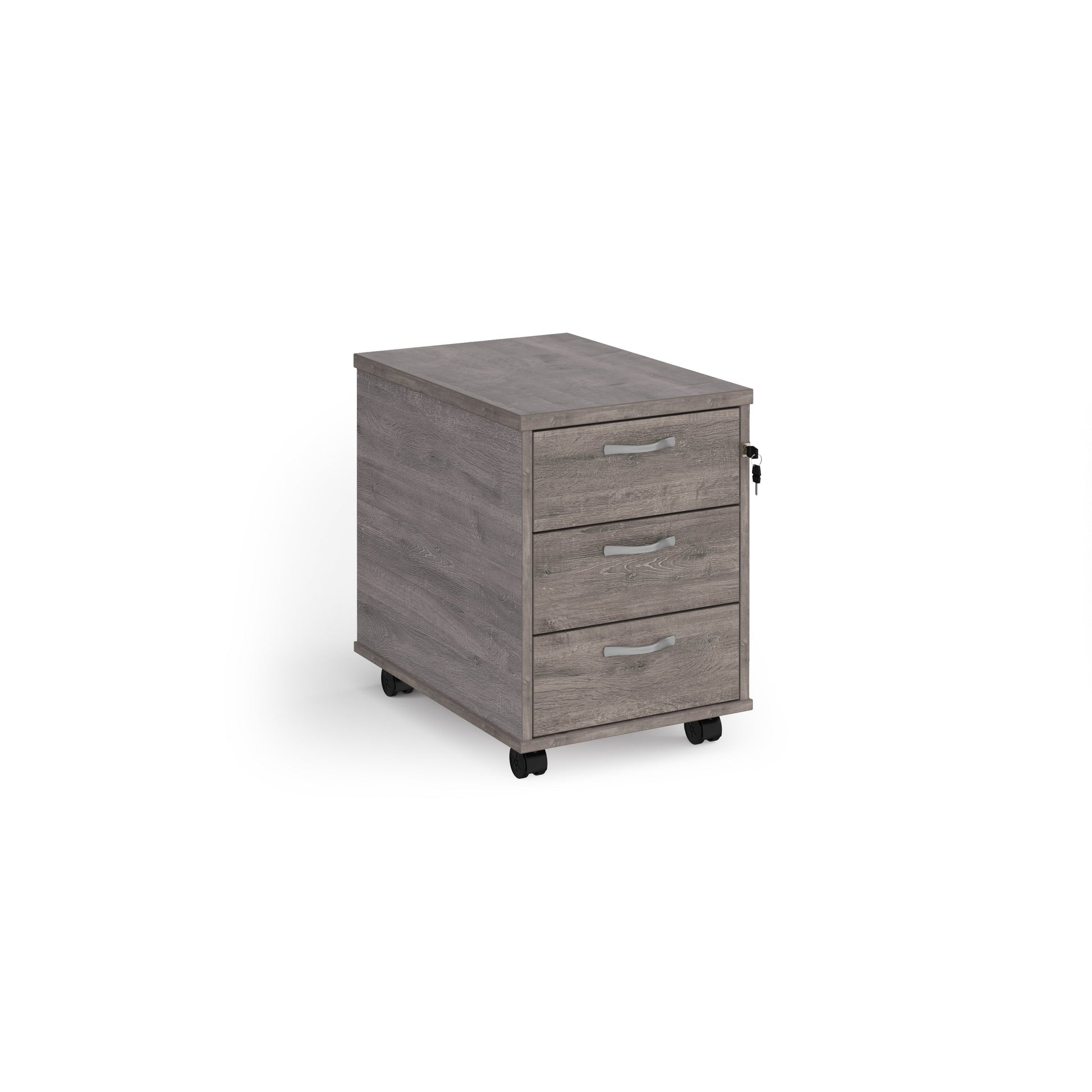 Mobile pedestal with silver handles