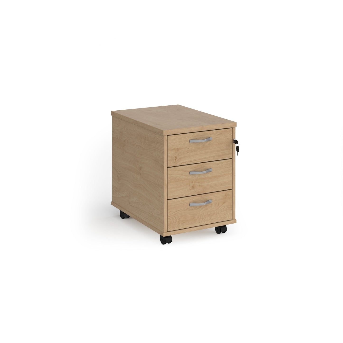 Mobile pedestal with silver handles