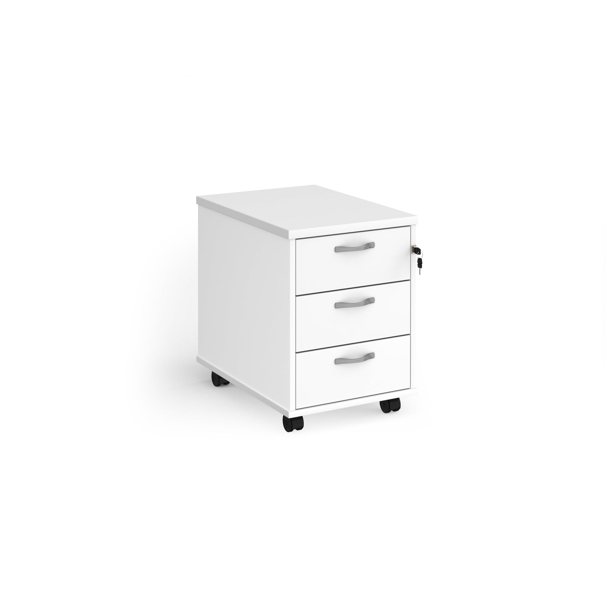 Mobile pedestal with silver handles