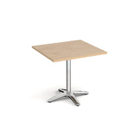 Roma square dining table with 4 leg base