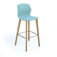 Roscoe high stool with wooden legs