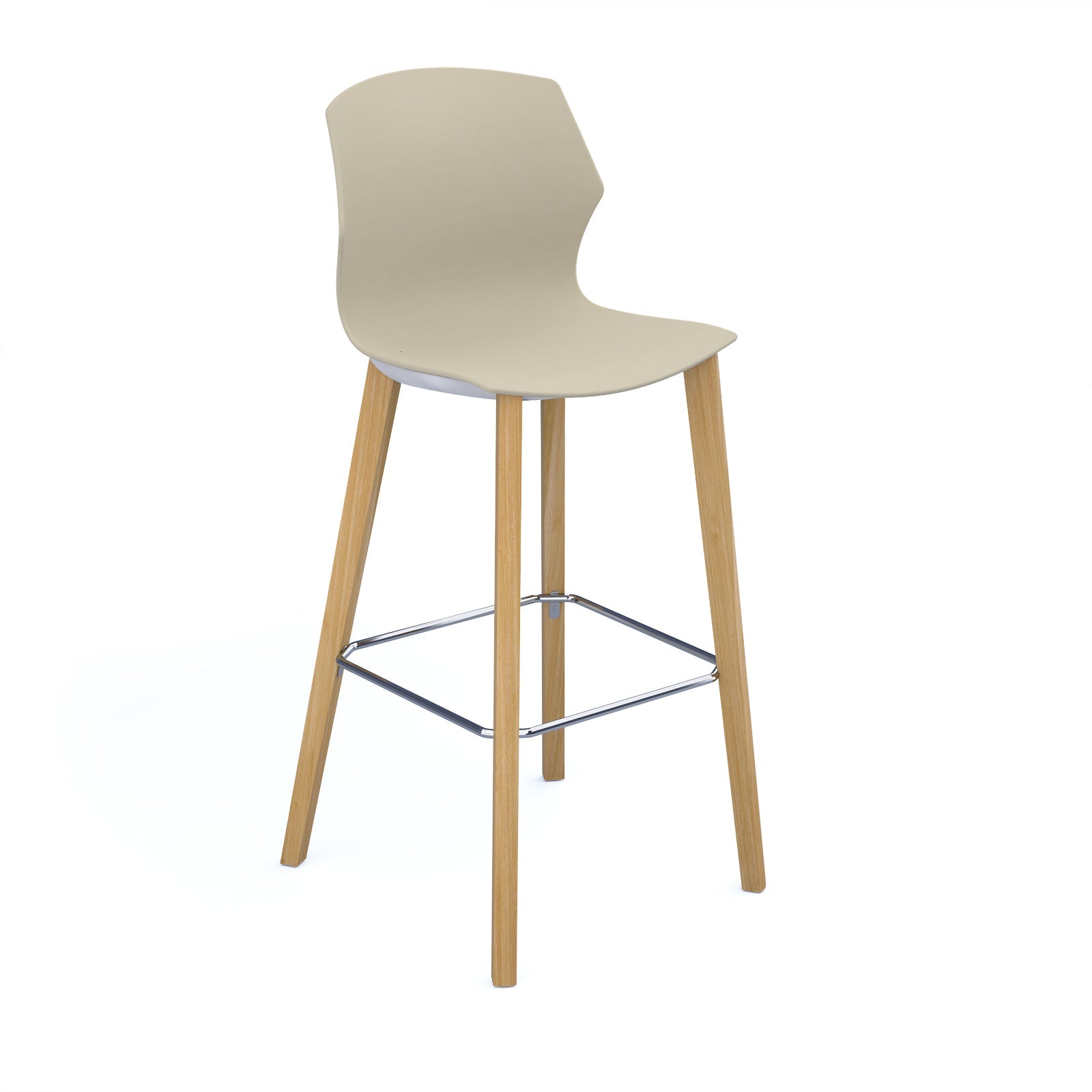 Roscoe high stool with wooden legs