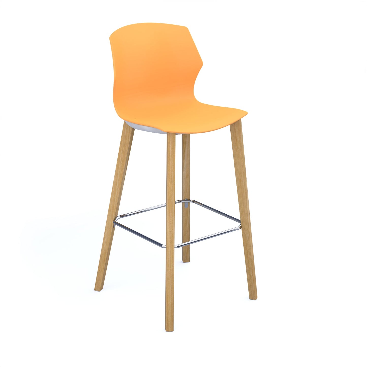 Roscoe high stool with wooden legs