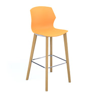 Roscoe high stool with wooden legs